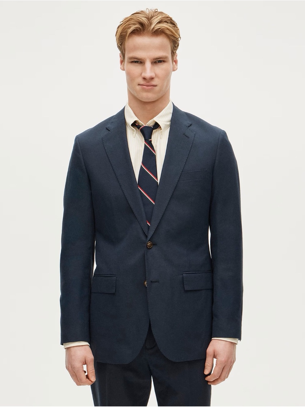 J.CREW Ludlow Slim-fit Suit Jacket in Baird McNutt Irish Linen in Navy Blue